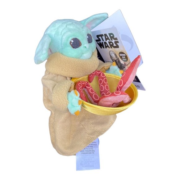 Disney Store Star Wars Mandalorian Child Grogu with Squid Bean Bag Plush - Picture 4 of 6
